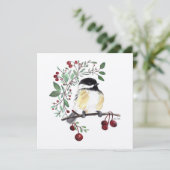 Niedliche Chickadee-Malerei Karte (Stehend Vorderseite)