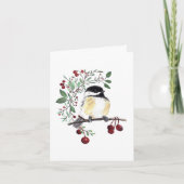 Niedliche Chickadee-Malerei Karte (Vorderseite)