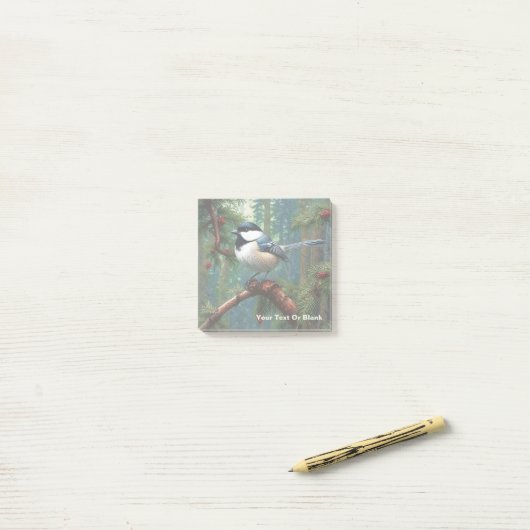 Niedliche Chickadee Post-it Klebezettel (Auf Schreibtisch)