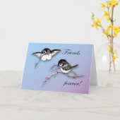 Niedliche Chickadees Card Friends Forever Karte (Gelbe Blume)