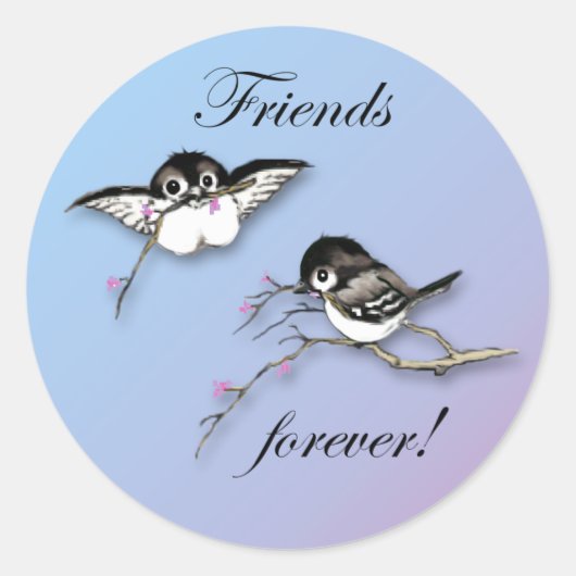 Niedliche Chickadees Friends Forever Stickers (Vorderseite)