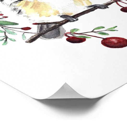 Niedliche Chickadeweine Kunst, Dichtung und Musik Poster (Ecke)