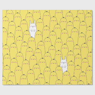 Niedliche Chicks Bunny Pattern Merry Ostergeschenk Geschenkpapier