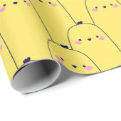 Niedliche Chicks Bunny Pattern Merry Ostergeschenk Geschenkpapier (Rolleneckpunkt)