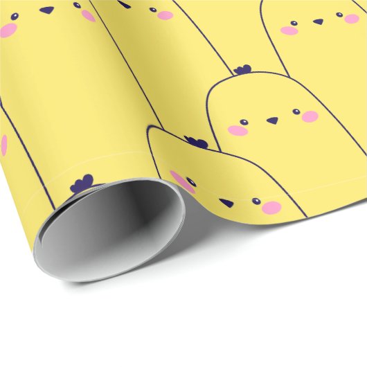 Niedliche Chicks Bunny Pattern Merry Ostergeschenk Geschenkpapier (Rolleneckpunkt)