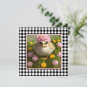 Niedliche Chicks und Blume Osterkarte (Stehend Vorderseite)