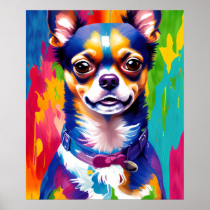 Niedliche Chihuahu , Download der farbenfrohen Dog Poster