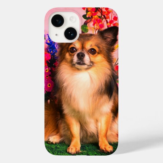Niedliche Chihuahua Amid Spring Blumen Case-Mate iPhone Hülle (Rückseite)