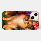 Niedliche Chihuahua Amid Spring Blumen Case-Mate iPhone Hülle (Rückseite (Horizontal))