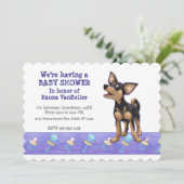 Niedliche Chihuahua Babydusche Einladung (Stehend Vorderseite)