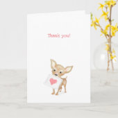 Niedliche Chihuahua Dankeschön Karte (Gelbe Blume)
