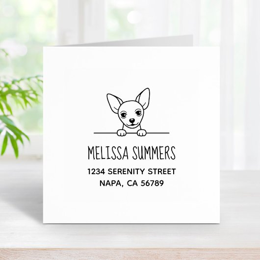 Niedliche Chihuahua-Dog-Adresse Gummistempel