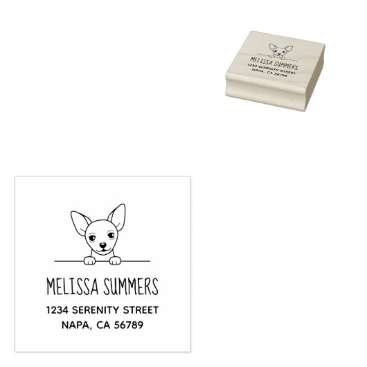 Niedliche Chihuahua-Dog-Adresse Gummistempel (Stempel)
