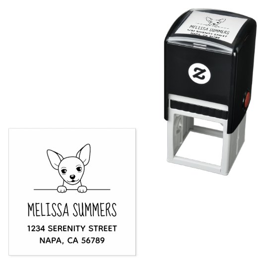 Niedliche Chihuahua-Dog-Adresse Permastempel (Beispiel)