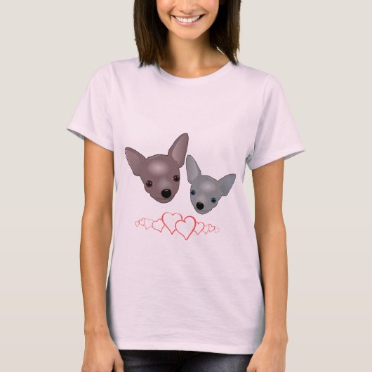 Niedliche Chihuahua-Gesichter T-Shirt (Vorderseite)