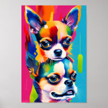 Niedliche Chihuahua-Hunde, buntes Portrait der Dig