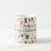 Niedliche Chihuahua-Hunde-Muster Personalisiert Kaffeetasse (Mittel)