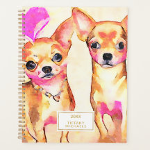 Niedliche Chihuahua Hunde Rosa Herzfarbe