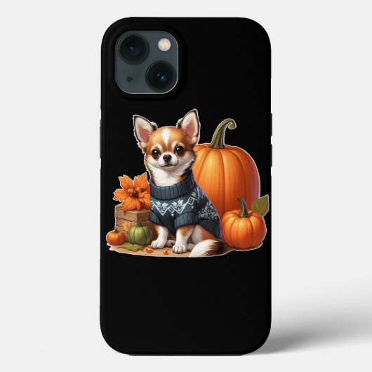 Niedliche Chihuahua im Sweater mit Pumpkins Case-Mate iPhone Hülle (Rückseite)