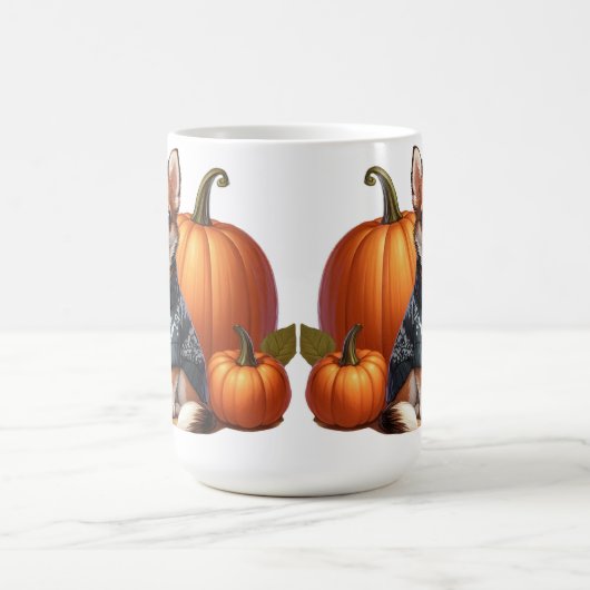Niedliche Chihuahua im Sweater mit Pumpkins Kaffeetasse (Mittel)