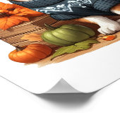 Niedliche Chihuahua im Sweater mit Pumpkins Poster (Ecke)