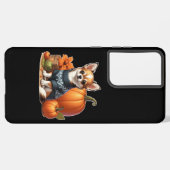 Niedliche Chihuahua im Sweater mit Pumpkins Samsung Galaxy Hülle (Linke Seite)
