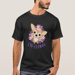 Niedliche Chihuahua Mama Hund Welpe Floral Chi Flo T-Shirt