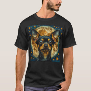 Niedliche Chihuahua mit Mond und Sternen T-Shirt