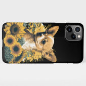 Niedliche Chihuahua Sonnenblume Lover Zeichne Kuns iPhone Hülle (Rückseite (Horizontal))