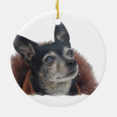 Niedliche Chihuahua-Verzierung Keramikornament (Hinten)
