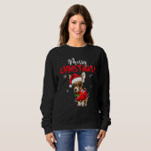 Niedliche Chihuahua Weihnachtsmannmütze Farbenfroh Sweatshirt (Vorne ganz)