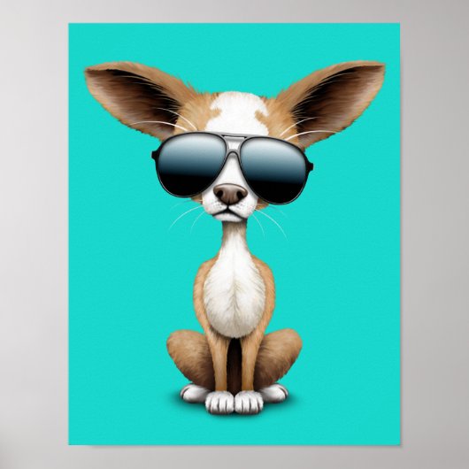 Niedliche Chihuahua-Welpenbrille Poster (Vorne)