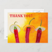 Niedliche Chili Paprikaschoten Hola Amigo Funny in Postkarte (Vorne/Hinten)