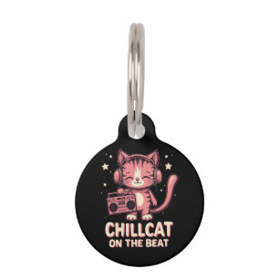 Niedliche Chill Cat auf der Beat Trendy Design Haustiermarke