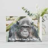 NIEDLICHE CHIMPANZEES EINLADUNG (Stehend Vorderseite)