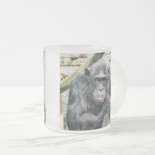 NIEDLICHE CHIMPANZEES MATTGLASTASSE (VorderseiteRechts)