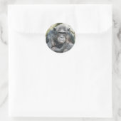 NIEDLICHE CHIMPANZEES RUNDER AUFKLEBER (Tasche)