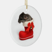 Niedliche Chinchilla im WeihnachtsStrumpf Keramik Ornament (Rechts)