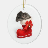 Niedliche Chinchilla im WeihnachtsStrumpf Keramik Ornament (Links)