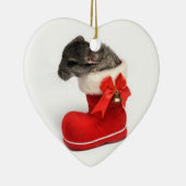 Niedliche Chinchilla im WeihnachtsStrumpf Keramikornament (Rechts)