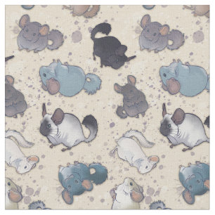 Niedliche Chinchilla Scatter Niedlicher Tiere auf  Stoff