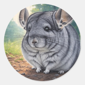 Niedliche Chinchilla-Sticker Runder Aufkleber