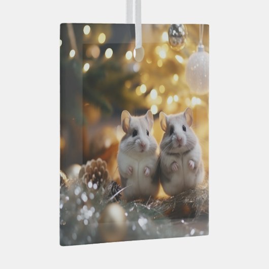 Niedliche Chinchillas Ornament Aus Glas (Vorderseite Rechts)