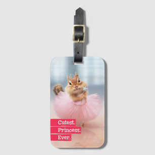 Niedliche Chipmunk-Ballerina im Tutu am Gepäckanhänger