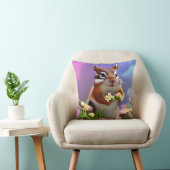 Niedliche Chipmunk-Holding-Blume Kissen (Stuhl )