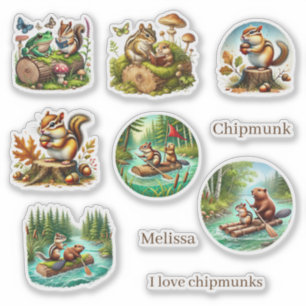 Niedliche Chipmunk-Liebhaber von Woodland Aufkleber