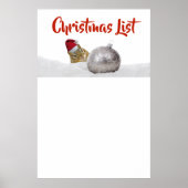Niedliche Chipmunk-Weihnachtsliste Poster (Vorne)