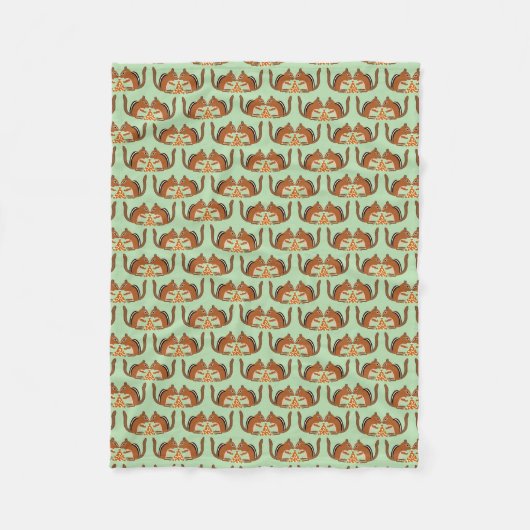 Niedliche Chipmunks-Hochzeit im Herbst Gemustert Fleecedecke (Vorderseite)