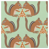 Niedliche Chipmunks-Hochzeit im Herbst Gemustert Stoff (Nahaufnahme)