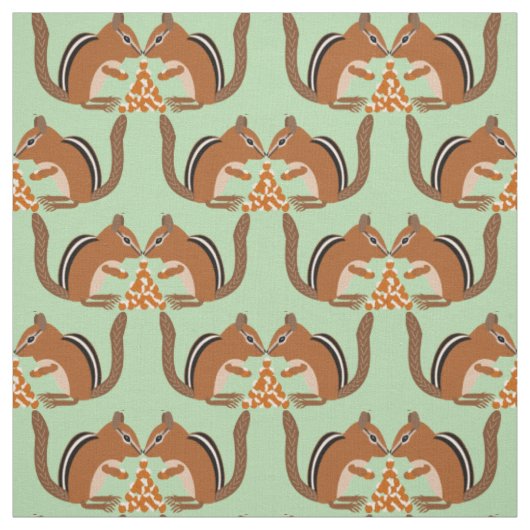 Niedliche Chipmunks-Hochzeit im Herbst Gemustert Stoff (Muster)